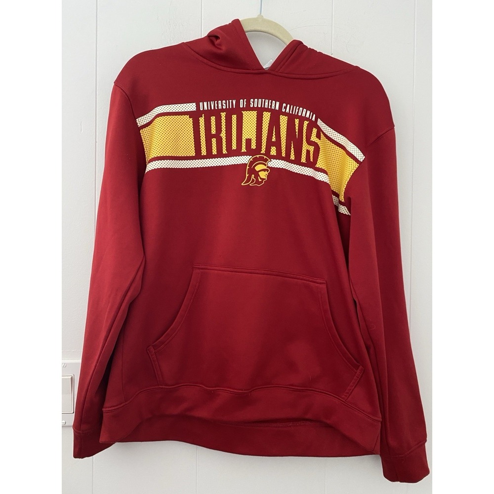 USC Trojans Screened Logo Campus‎ Hoodie Sweatshirt (Men's XL) Red